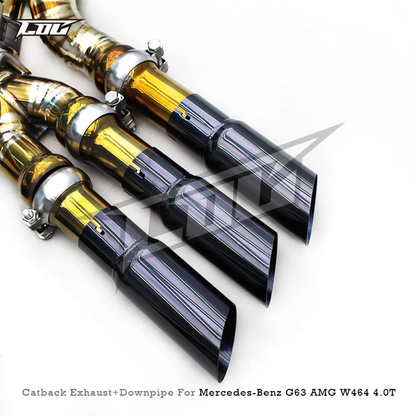 Titanium Catback Exhaust System with Free Flow Downpipes for Mercedes Benz G63 AMG W464 4.0T