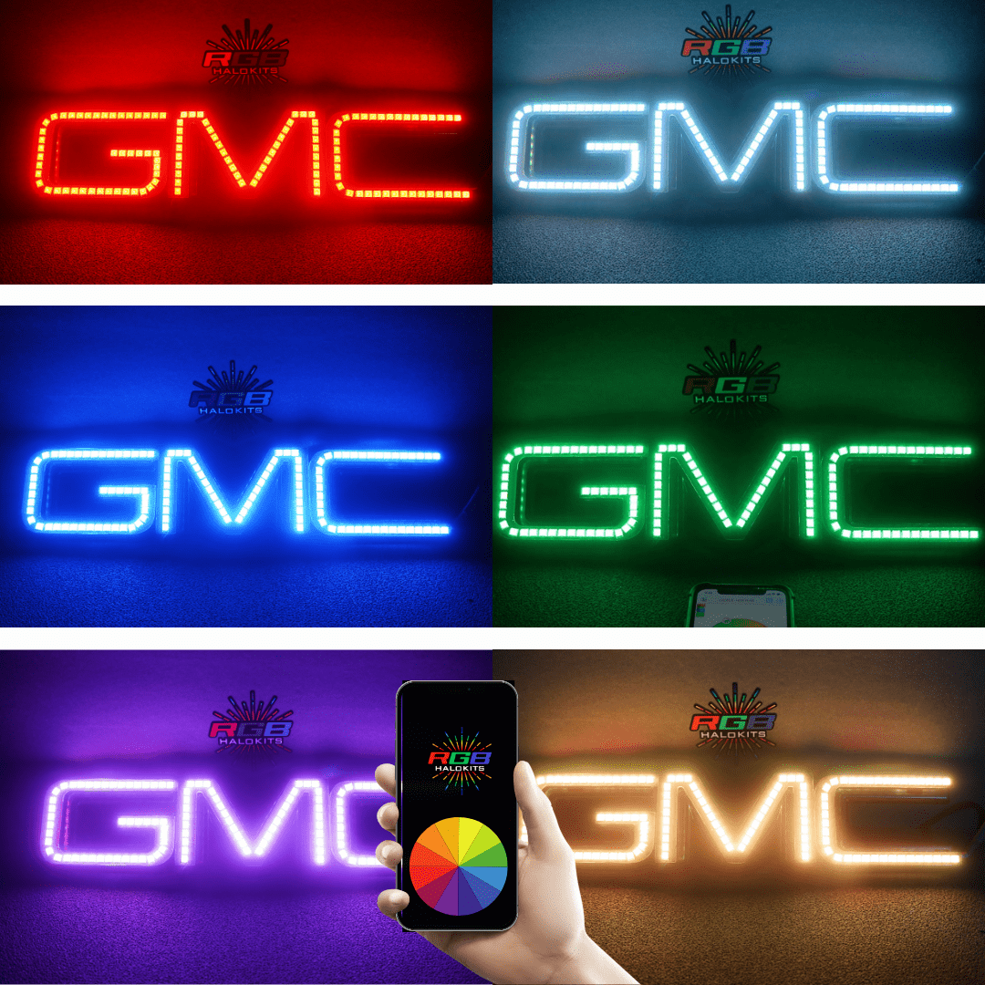 RGB Halo Kits Illuminated Led Logos Illuminated GMC Multicolor LED Emblem (2007-2022)