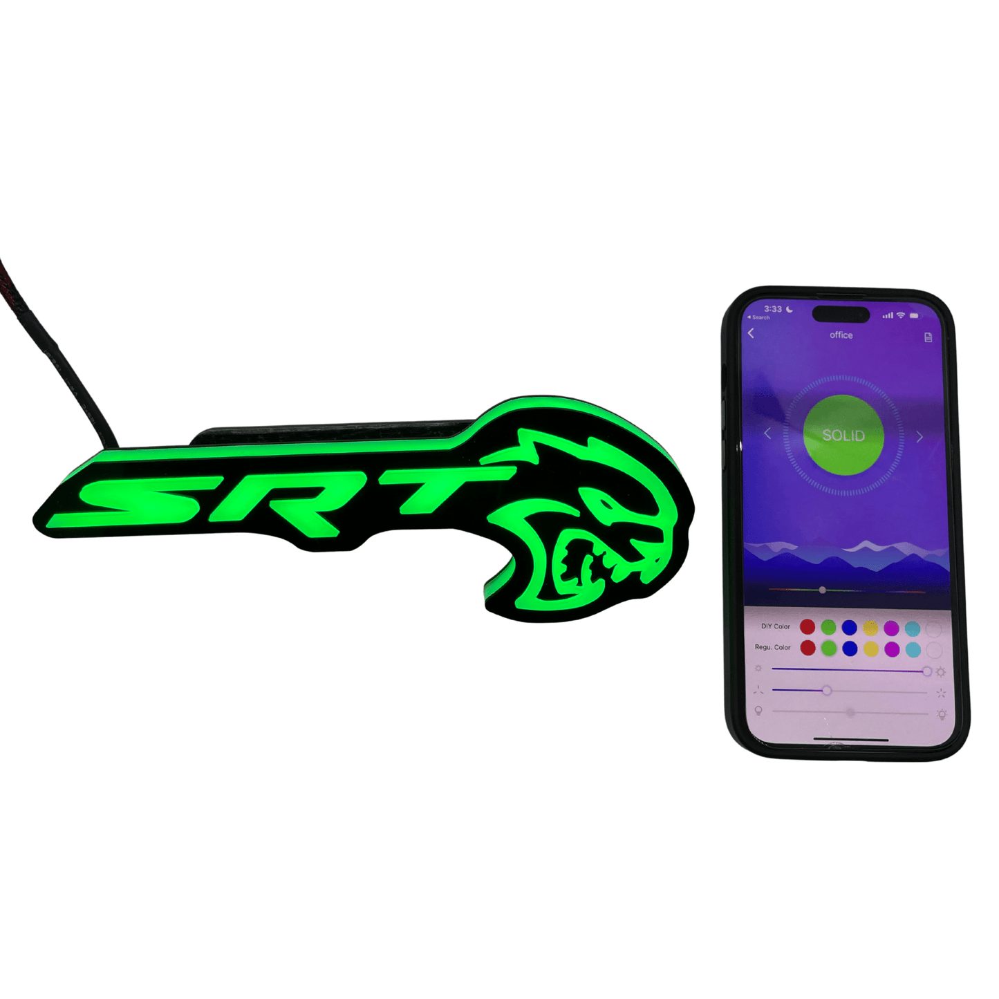 SRT Hellcat LED Emblem Badge: (Multicolor)