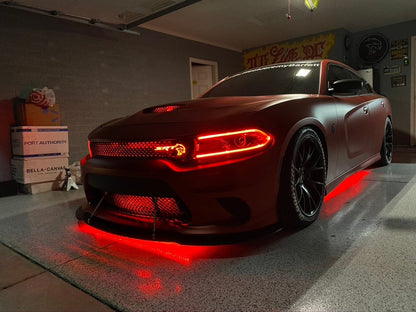 Illuminated LED Emblems (Mopars) - RGB Halo Kits Multicolor Flow Series Color Chasing RGBWA LED headlight kit Oracle Lighting Trendz OneUpLighting Morimoto theretrofitsource AutoLEDTech Diode Dynamics