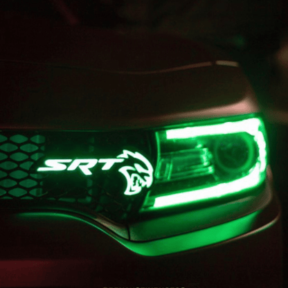 Illuminated LED Emblems (Mopars) - RGB Halo Kits Multicolor Flow Series Color Chasing RGBWA LED headlight kit Oracle Lighting Trendz OneUpLighting Morimoto theretrofitsource AutoLEDTech Diode Dynamics