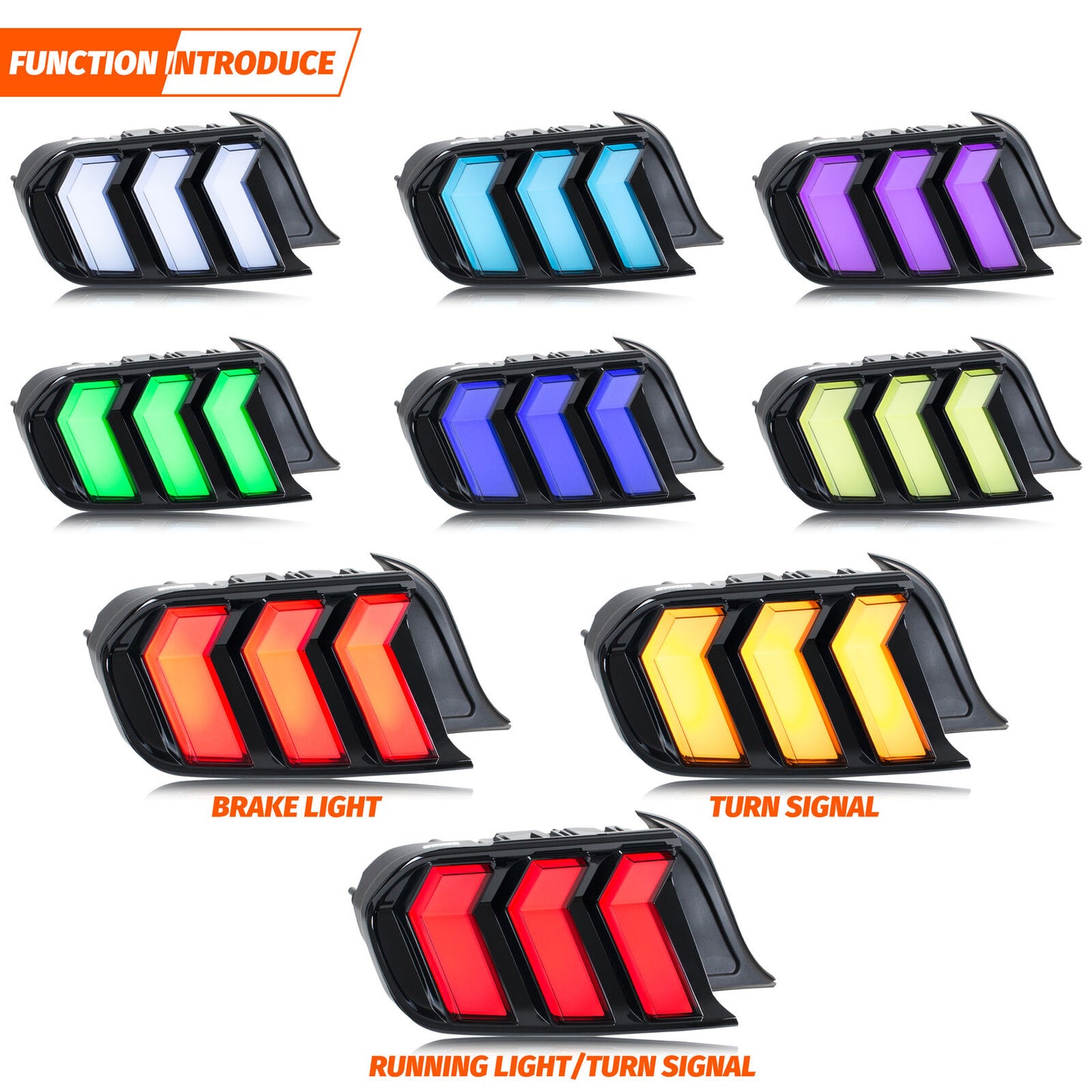 15 - 23 Ford Mustang s650 style RGB tail lights