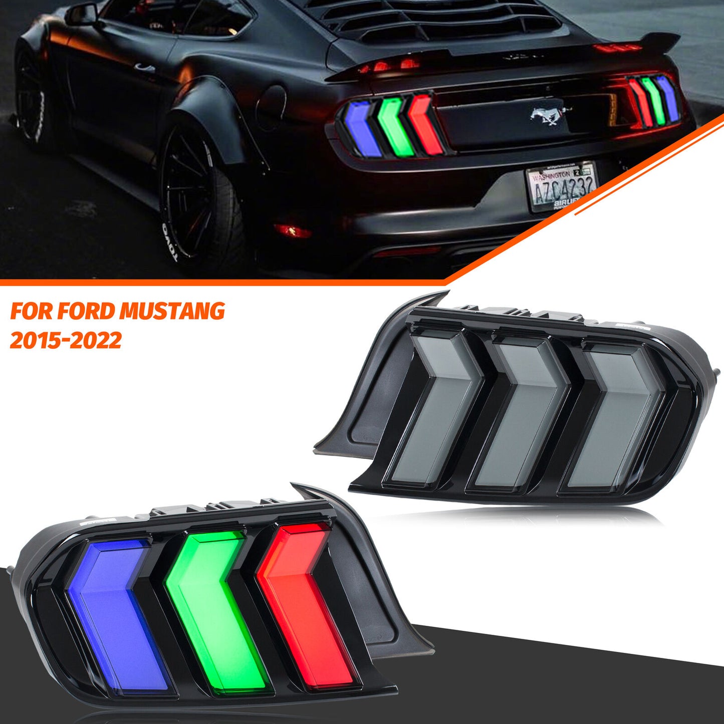 15 - 23 Ford Mustang s650 style RGB tail lights