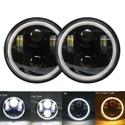 Pair Round Projector LED Halo Headlights 5 34 575