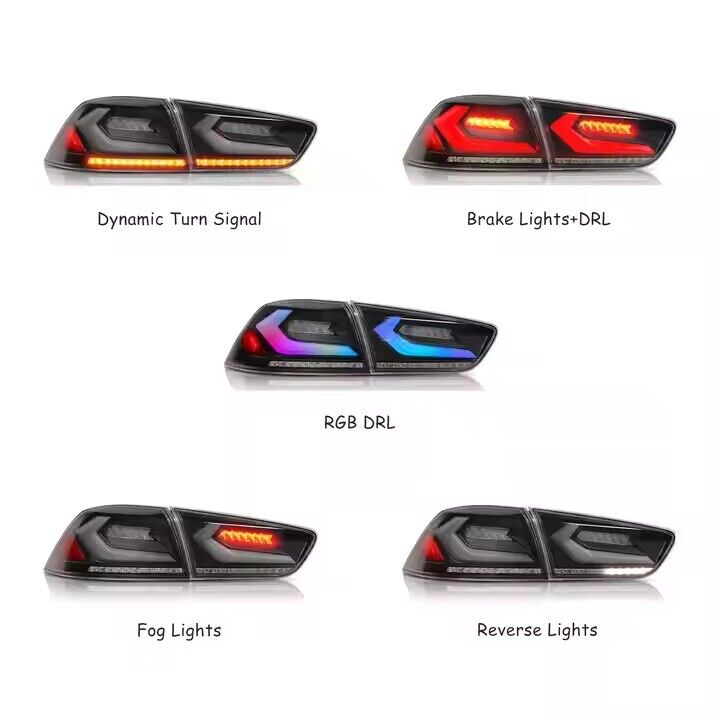 08 - 18 Mitsubishi Lancer Led tail lights (RGB or plug-play)