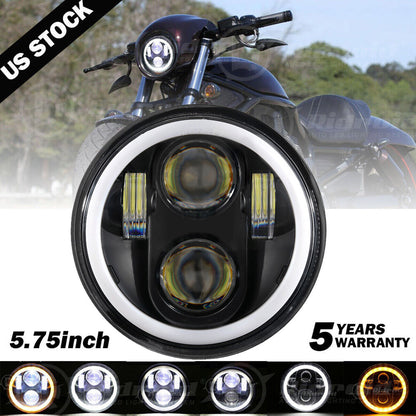 Pair Round Projector LED Halo Headlights 5 34 575