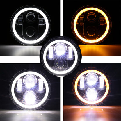 Pair Round Projector LED Halo Headlights 5 34 575