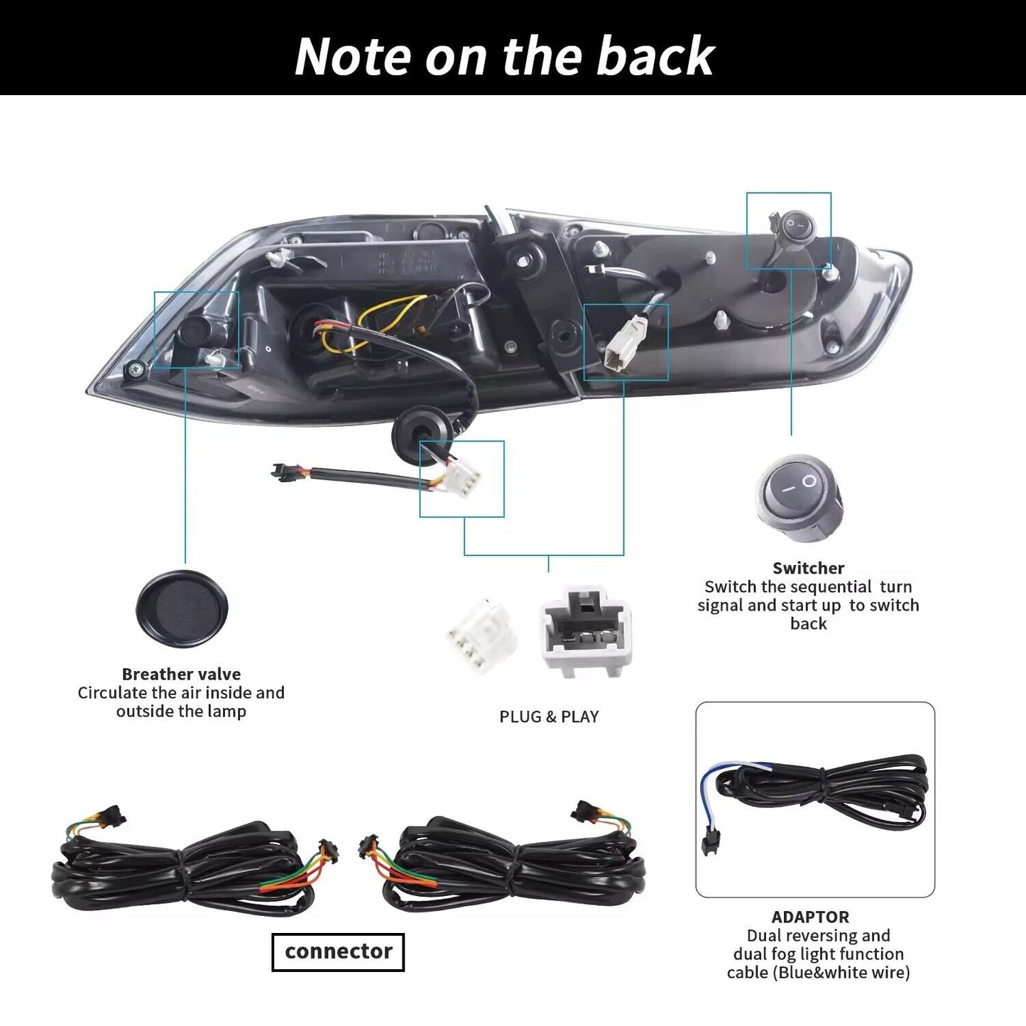 08 - 18 Mitsubishi Lancer Led tail lights (RGB or plug-play)