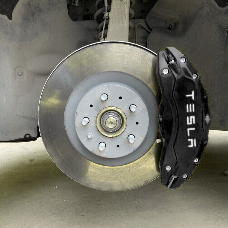 Tesla Model Y Brake Caliper Covers Aluminum Front & Rear YELLOW 19-24 (4PCS)