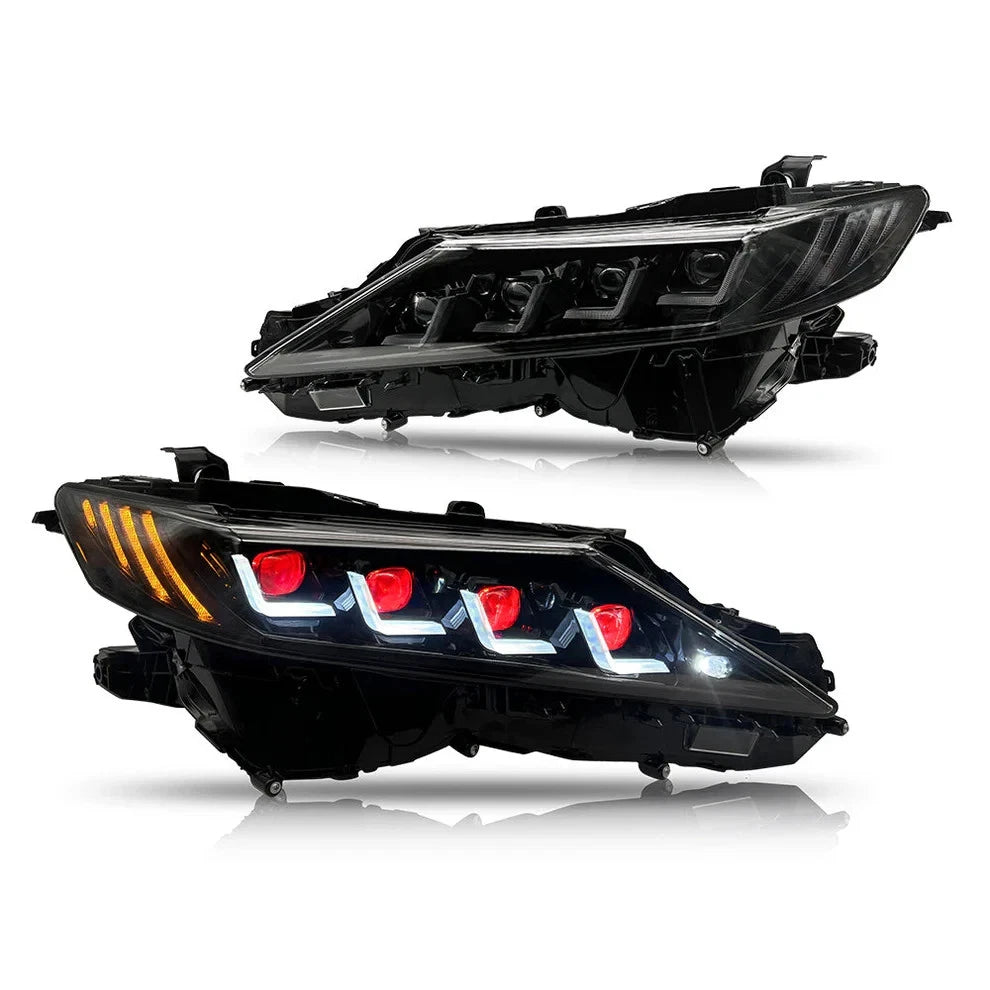 NTXGlow Red Demon Eye Headlights (2018-2024 Toyota Camry LE, SE, XLE, XSE, TRD)