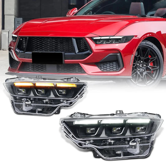 NTXGlow Black LED Headlights (2024-2025 Ford Mustang Ecoboost, GT)