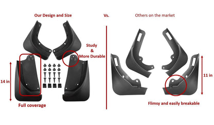 Model Y Tesla Mud Flaps Splash Guards Winter Vehicle Protection No Holes 4 Pcs