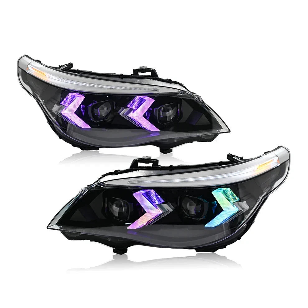 NTXGlow RGB LED Headlights (2005-2010 BMW 5-Series E60, 525i, 530i, 540i)