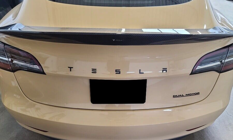 TESLA Carbon Fiber Emblem Trunk Letter Logo for Model 3, Y, S, & X Trunk Gloss & Matte Carbon Letter Accessories
