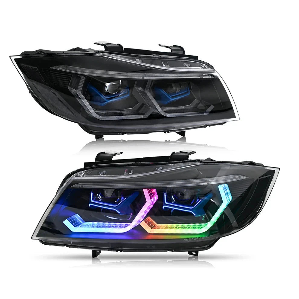 NTXGlow RGB Halogen Headlights (2009-12 BMW 3-Series E90 E91 320i 323i 325 330 335)