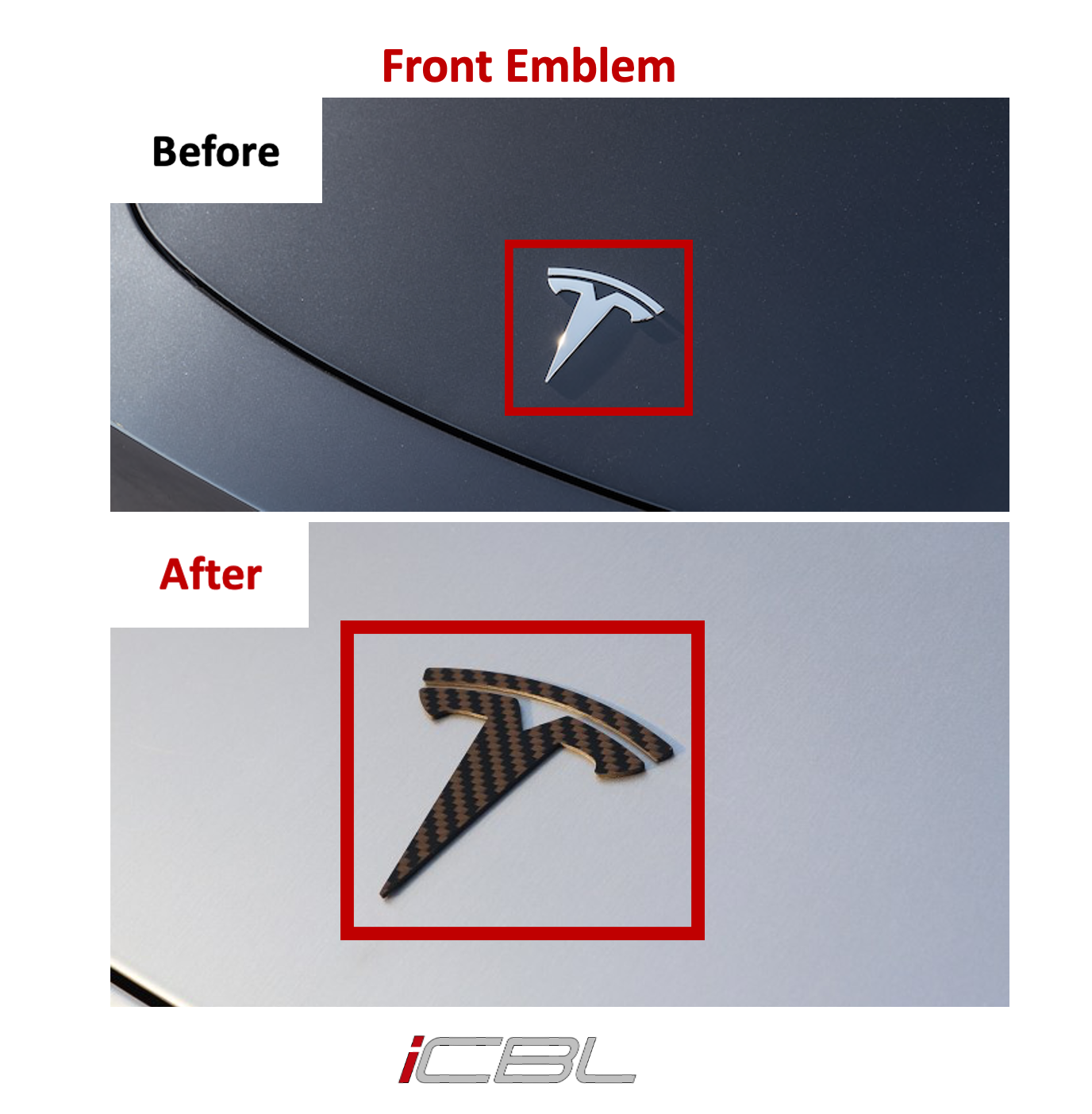 TESLA Matte Carbon Fiber Emblem Logo for Model 3 & Y Hood +Trunk Letter Accessories
