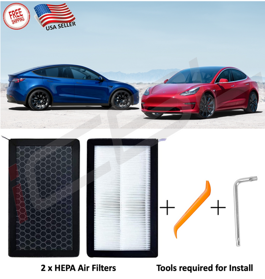 Tesla Cabin Air Filter Air Condition AC for Model 3 & Model Y Set of 2 Pcs HEPA 2016+