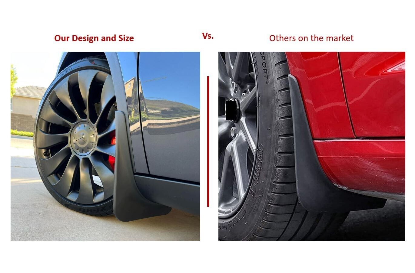 Model S / Plaid Tesla Mud Flaps Splash Guards Winter Vehicle Protection No Holes 4 Pcs 2022+