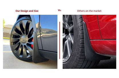 Model S / Plaid Tesla Mud Flaps Splash Guards Winter Vehicle Protection No Holes 4 Pcs 2022+