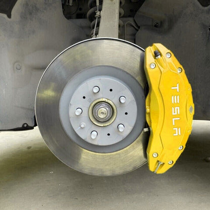Tesla Model X Brake Caliper Covers Aluminum Front & Rear YELLOW 2018- 2022 (4PCS)