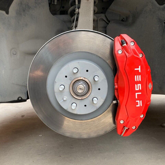 Tesla Model S Brake Caliper Covers Aluminum Front & Rear Red 2018-2021 (4PCS)