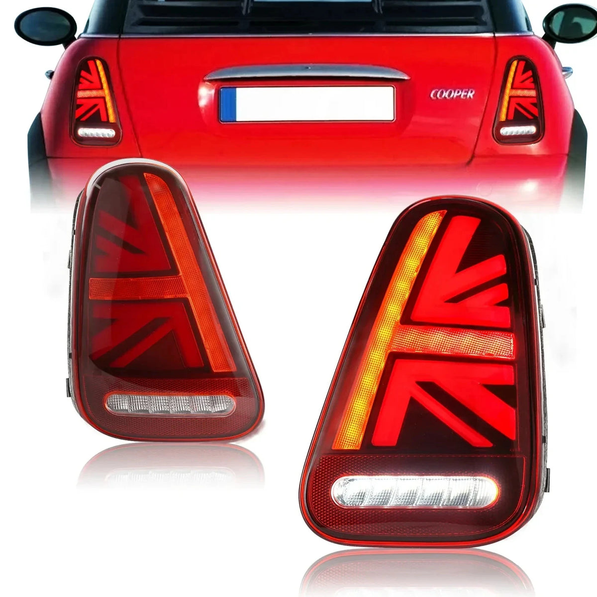 Mini R50 Led Rear Lights NTXGlow Red LED Tail Lights (2001-2008 BMW Mini Cooper R50, R53)