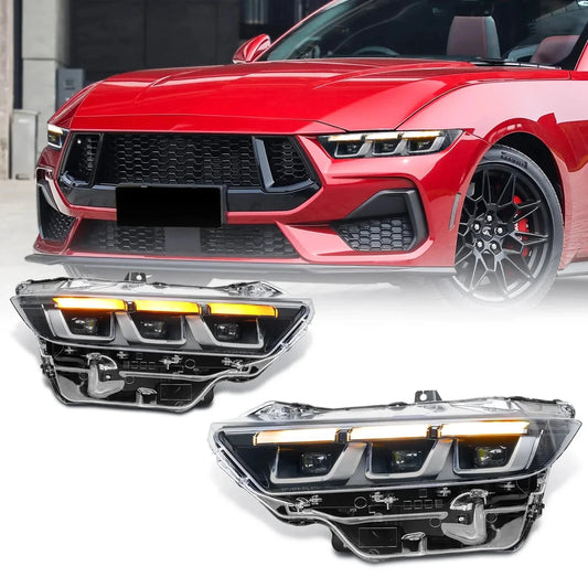NTXGlow Chrome LED Headlights (2024-2025 Ford Mustang Ecoboost, GT)