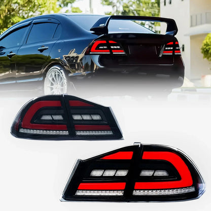 NTXGlow Smoke Red LED Tail Lights (2006-2012 Honda Civic FD1, FD2 Type-R)