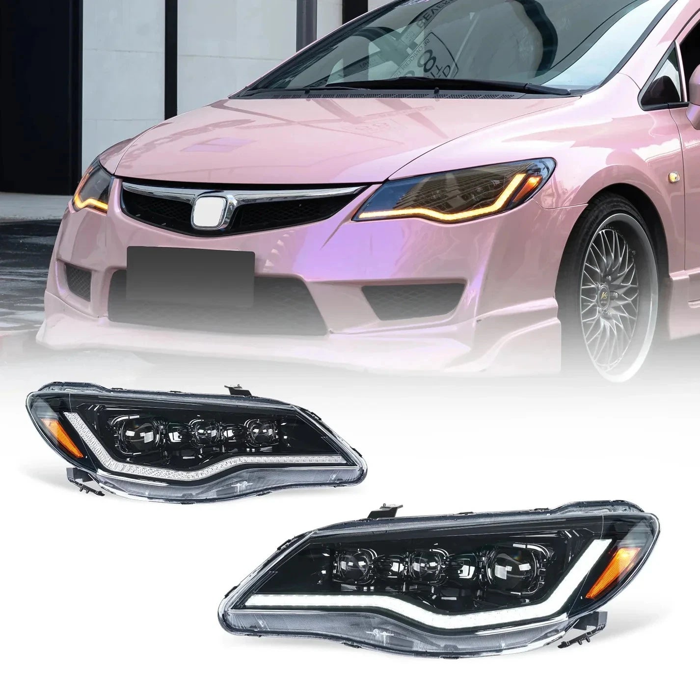 NTXGlow LED Headlights 2006-2012 Honda Civic FD1, FD2 Type-R (RHD)