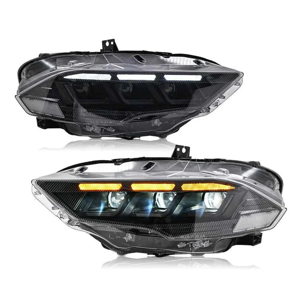 NTXGlow Carbon Fiber LED Headlights (2018-2023 Ford Mustang S650)