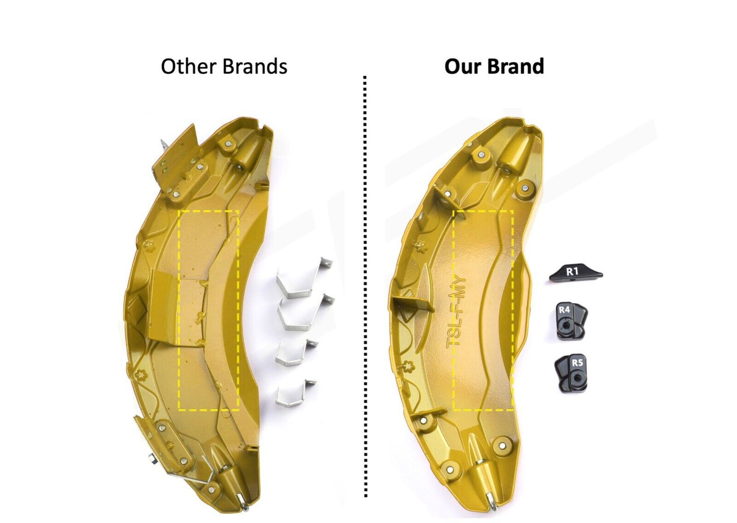 Tesla Model X Brake Caliper Covers Aluminum Front & Rear YELLOW 2018- 2022 (4PCS)