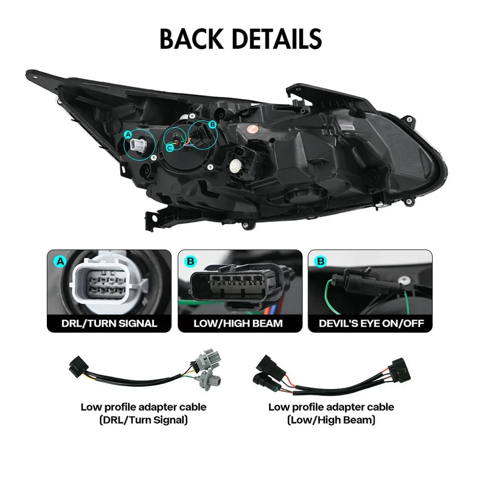 NTXGlow Demon Eye LED Headlights (2016-2017 Honda Accord Sedan)