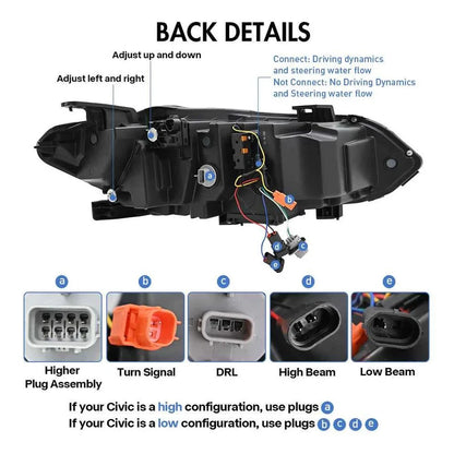 NTXGlow LED Headlights with DRL (2022-2025 Honda Civic 11th Gen)