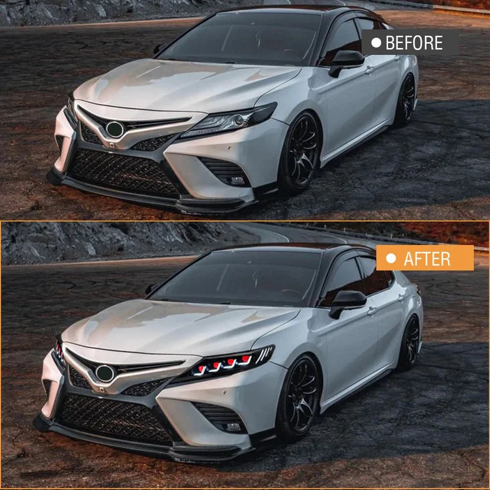 NTXGlow Red Demon Eye Headlights (2018-2024 Toyota Camry LE, SE, XLE, XSE, TRD)