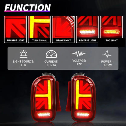 NTXGlow Smoked LED Tail Lights (2007-2014 BMW Mini Cooper Clubman R55)