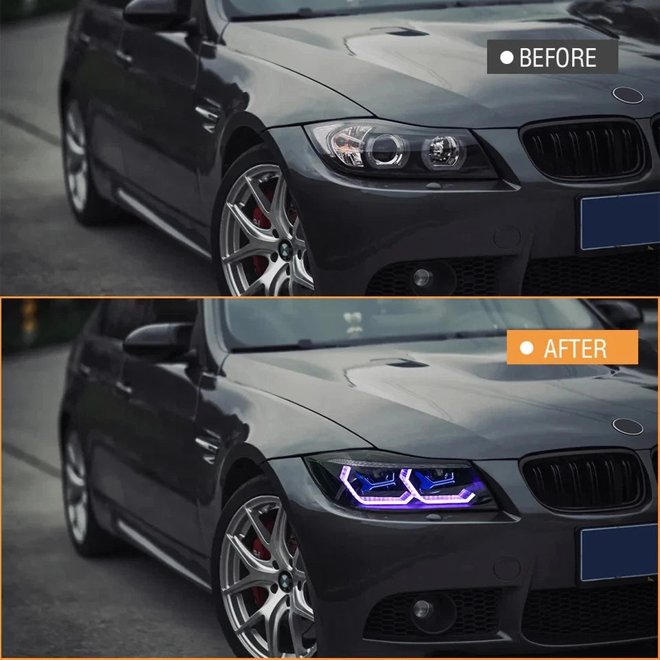 NTXGlow RGB Halogen Headlights (2009-12 BMW 3-Series E90 E91 320i 323i 325 330 335)