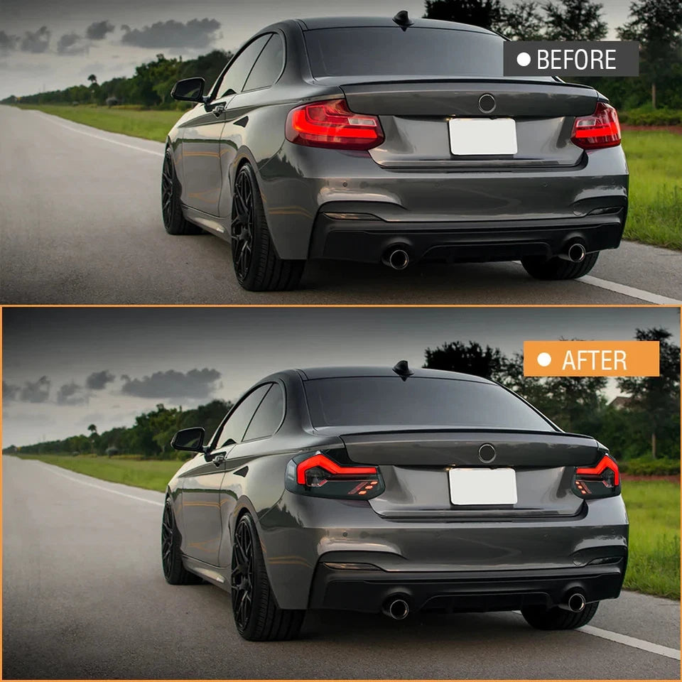 NTXGlow Smoke White LED GTS Tail Lights (2014-2021 BMW 2-Series F22, F23, F87 M2)