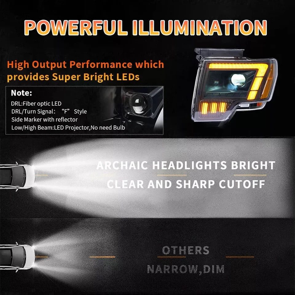 NTXGlow LED Headlights (2009-2014 Ford F-150)