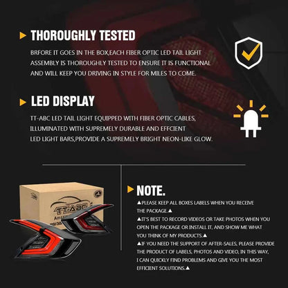 NTXGlow Smoked LED Tail Lights (2016-2021 Honda Civic 10th Gen)