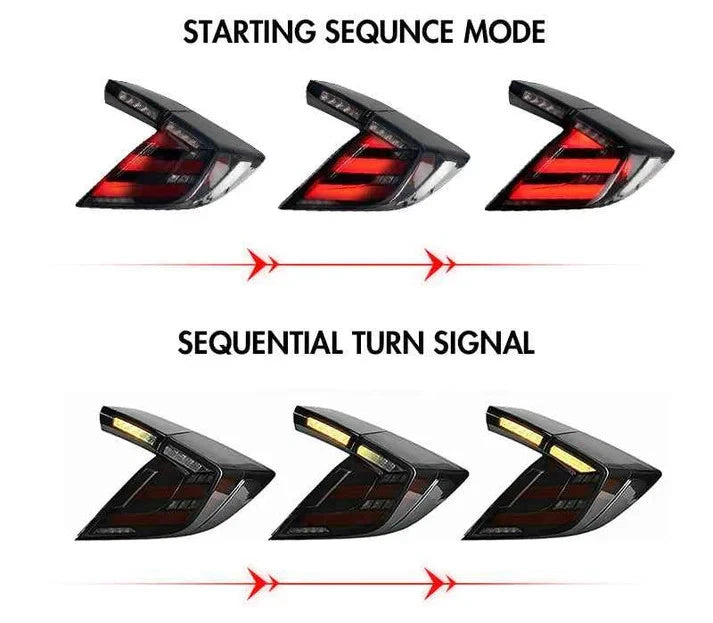 NTXGlow Smoked LED Tail Lights (2016-2021 Honda Civic Hatchback)