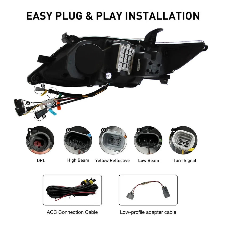 NTXGlow Triple Beams LED Headlights (2010-2011 Toyota Camry)
