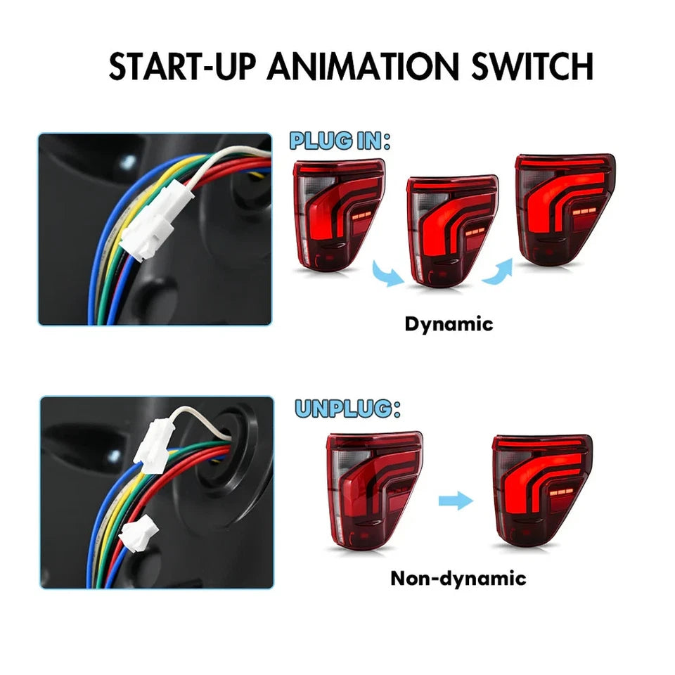 NTXGlow Red LED Tail Lights (2020-2025 Ford F-150)