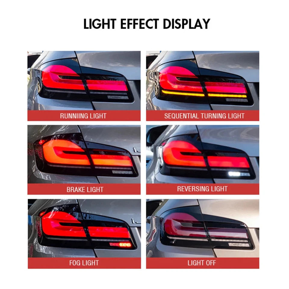 NTXGlow Red LED Tail Lights (2011-2017 BMW 5-Series F10, F18)