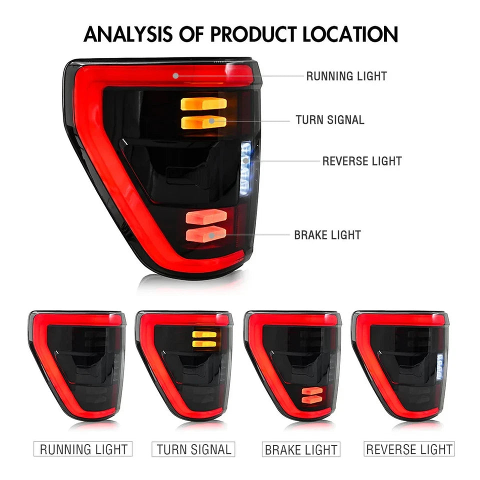 NTXGlow LED Tail Lights (2022-2024 Ford F-150 XL, STX)