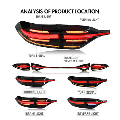 NTXGlow Smoke Red Tail Lights (2020-2024 Toyota Corolla L, LE, SE, XSE, XLE)