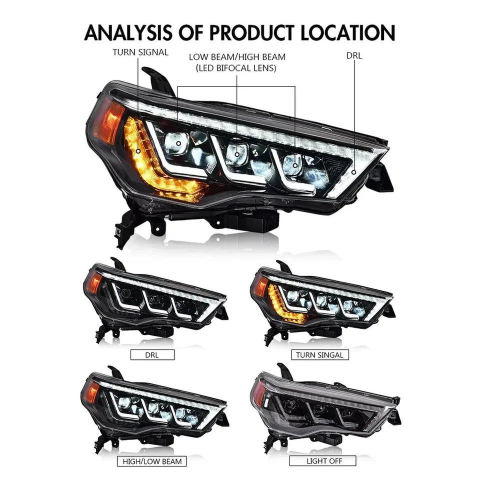 NTXGlow White LED Headlights (2014-2022 Toyota 4Runner)