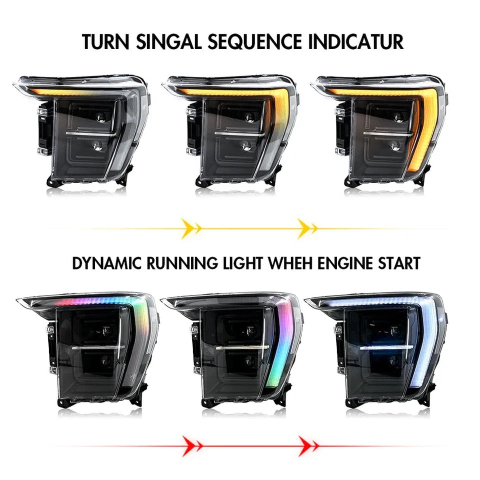 NTXGlow Halogen Version RGB Headlights (2021-2024 Ford F-150 P702 14th Gen)