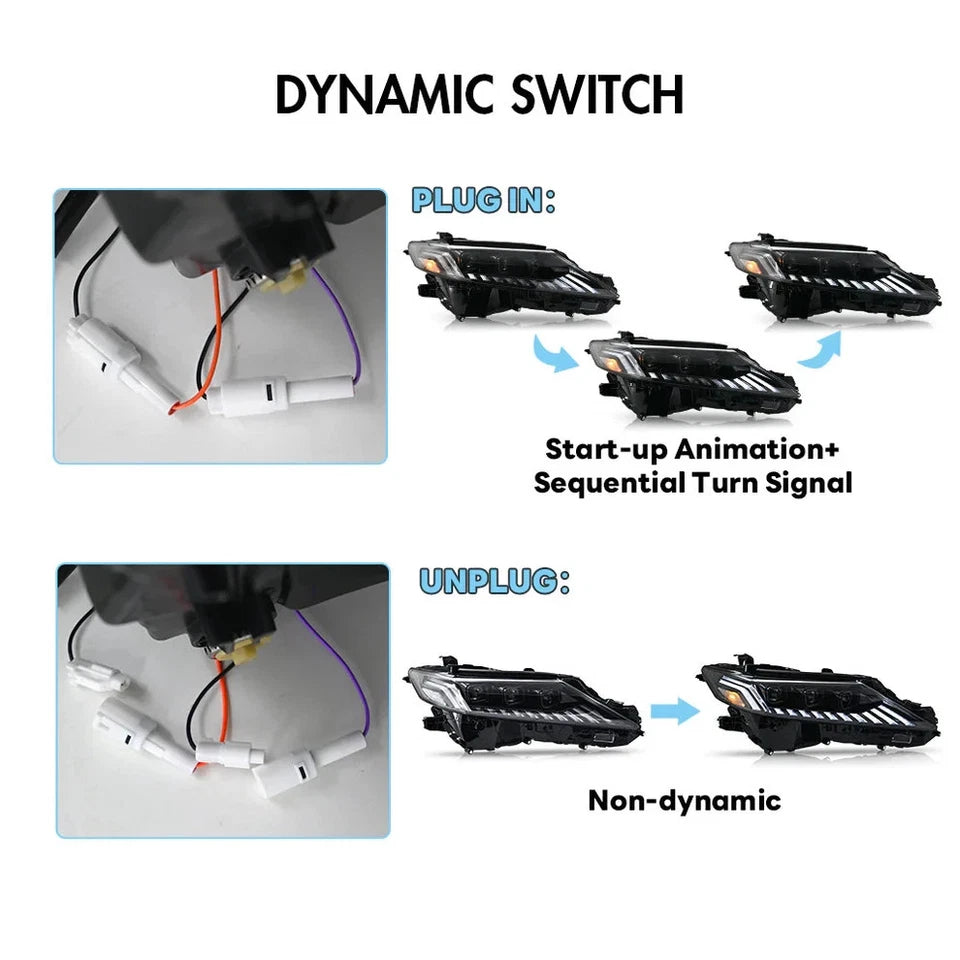 NTXGlow LED triple beam Headlights (2018-24 Toyota Camry LE, SE, XLE, XSE, TRD)