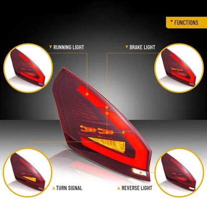 NTXGlow Red LED Tail Lights (2008-2019 Ford Fiesta Hatchback SE & ST)