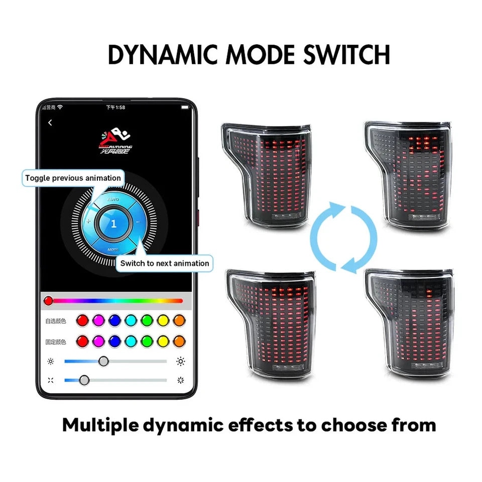 NTXGlow Smoked Digital LED Tail Lights (2015-2020 Ford F-150)